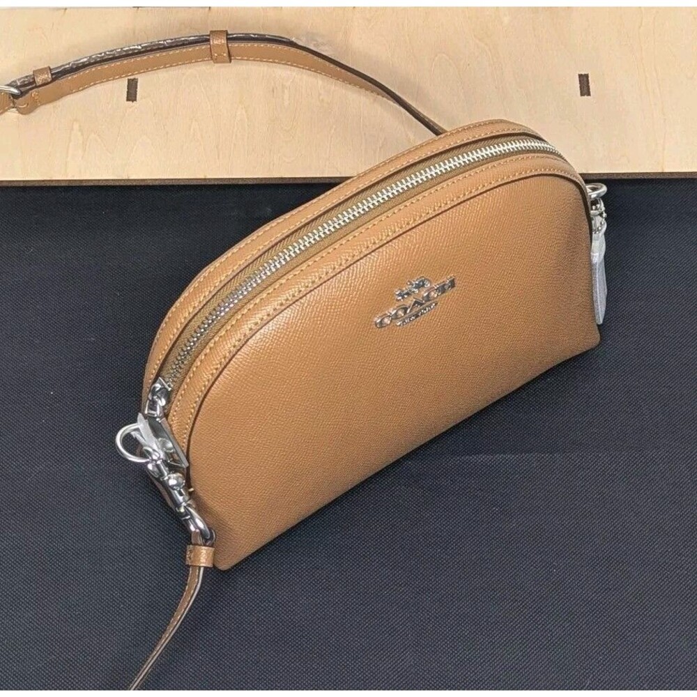 Coach Maddie, Light Saddle/Silver, Brown, Crossbody, NWT